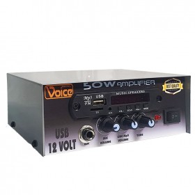 Voice 50W Ekonomik Tip Pazarcı Anfisi 12V USB'li